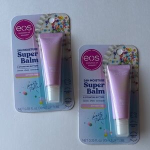 EOS Bundle |24H Moisture Birthday Cake Super Balm Larger Size Sensitive Skin NWT